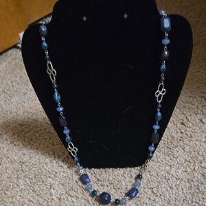 Liz And Co Blue Beaded Necklace